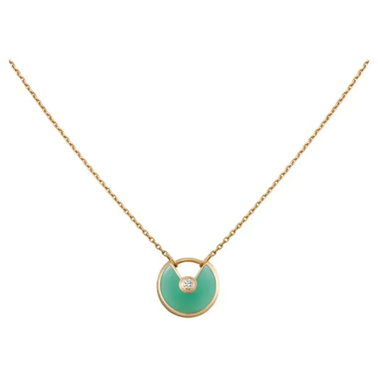 [Marin]AMULETTE GOLD MALACHITE NECKLACE
