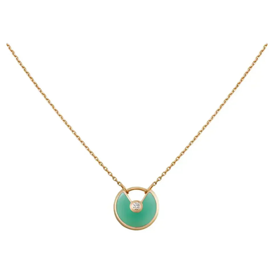 [Marin]COLLIER AMULETTE OR MALACHITE