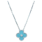 [Marin]CLOVER 15MM DIAMOND SVRES PORCELAIN  NECKLACE SILVER