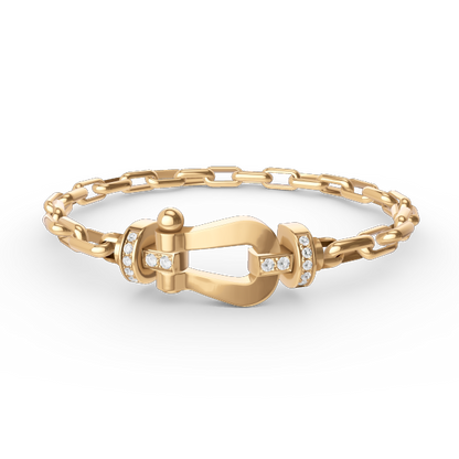 [Marin-Jewelry]FORCE LARGE HORSESHOE CLASP  METAL BRACELET