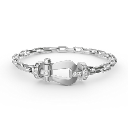[Marin-Jewelry]FORCE LARGE HORSESHOE CLASP  METAL BRACELET