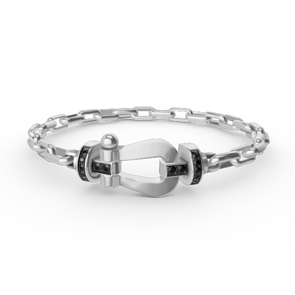 [Marin-Jewelry]FORCE LARGE HORSESHOE CLASP  METAL BRACELET