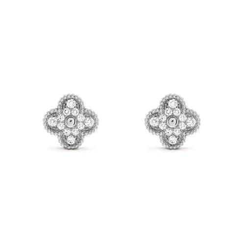 [Marin]BOUCLES D'OREILLES PAPILLONS CLOUS DIAMANT ARGENT
