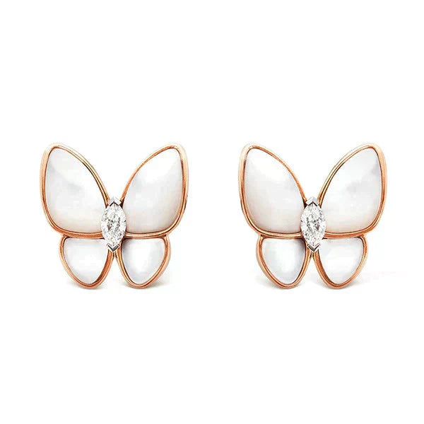 [Marin]BUTTERFLY MOP DIAMOND EARRINGS
