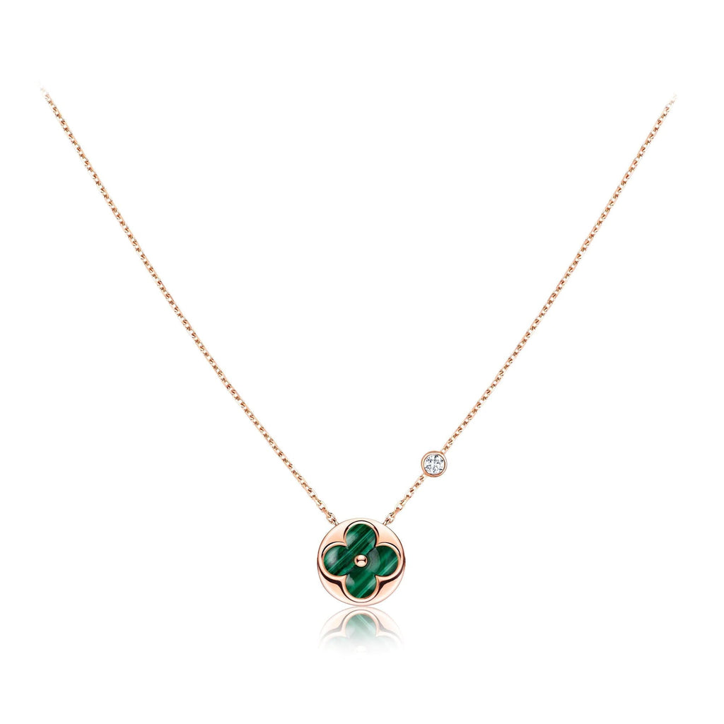 [Marin]COLLIER SUN PENDENTIF OR ROSE 1 DIAMANT