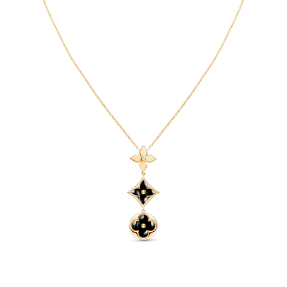 [Marin-Jewelry]STAR AND SUN ONYX PINK GOLD NECKLACE