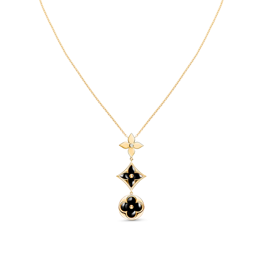 [Marin]STAR AND SUN ONYX PINK GOLD NECKLACE
