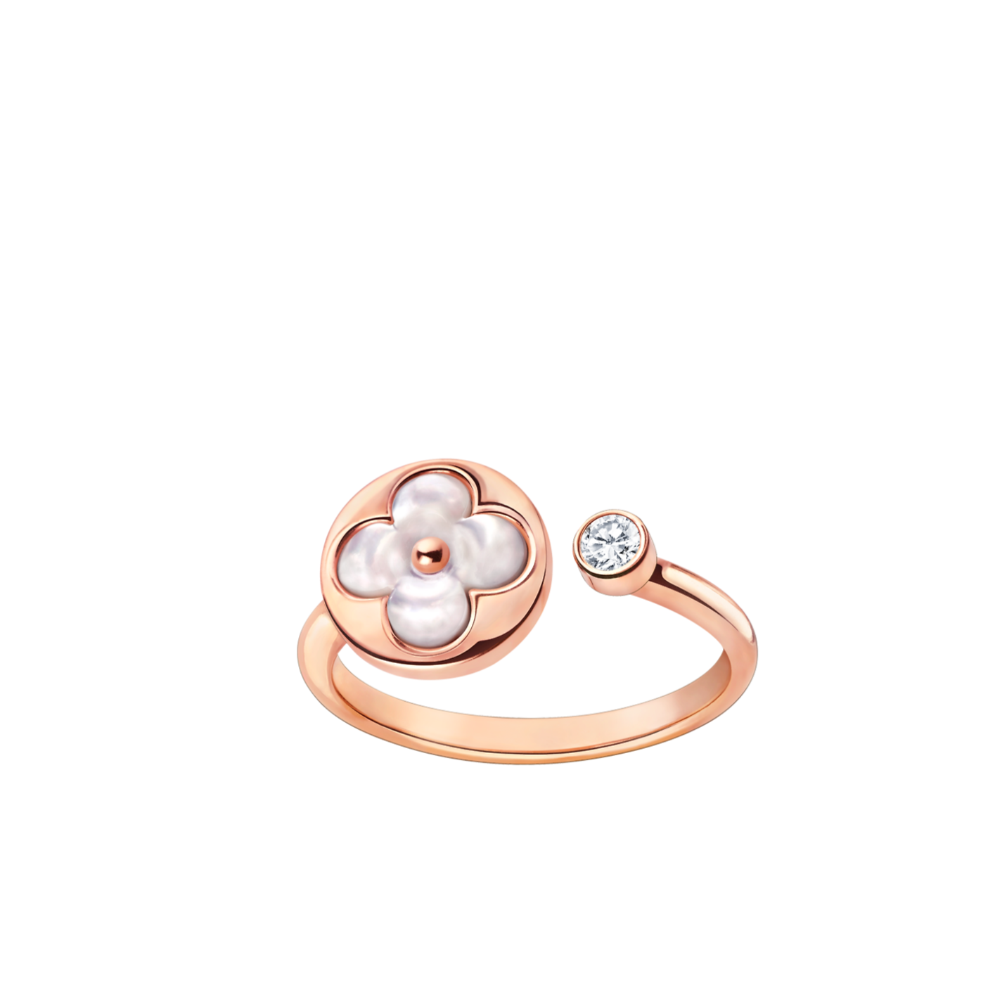 [Marin]BAGUE NŒUD ROSE MOP DIAMANT 1
