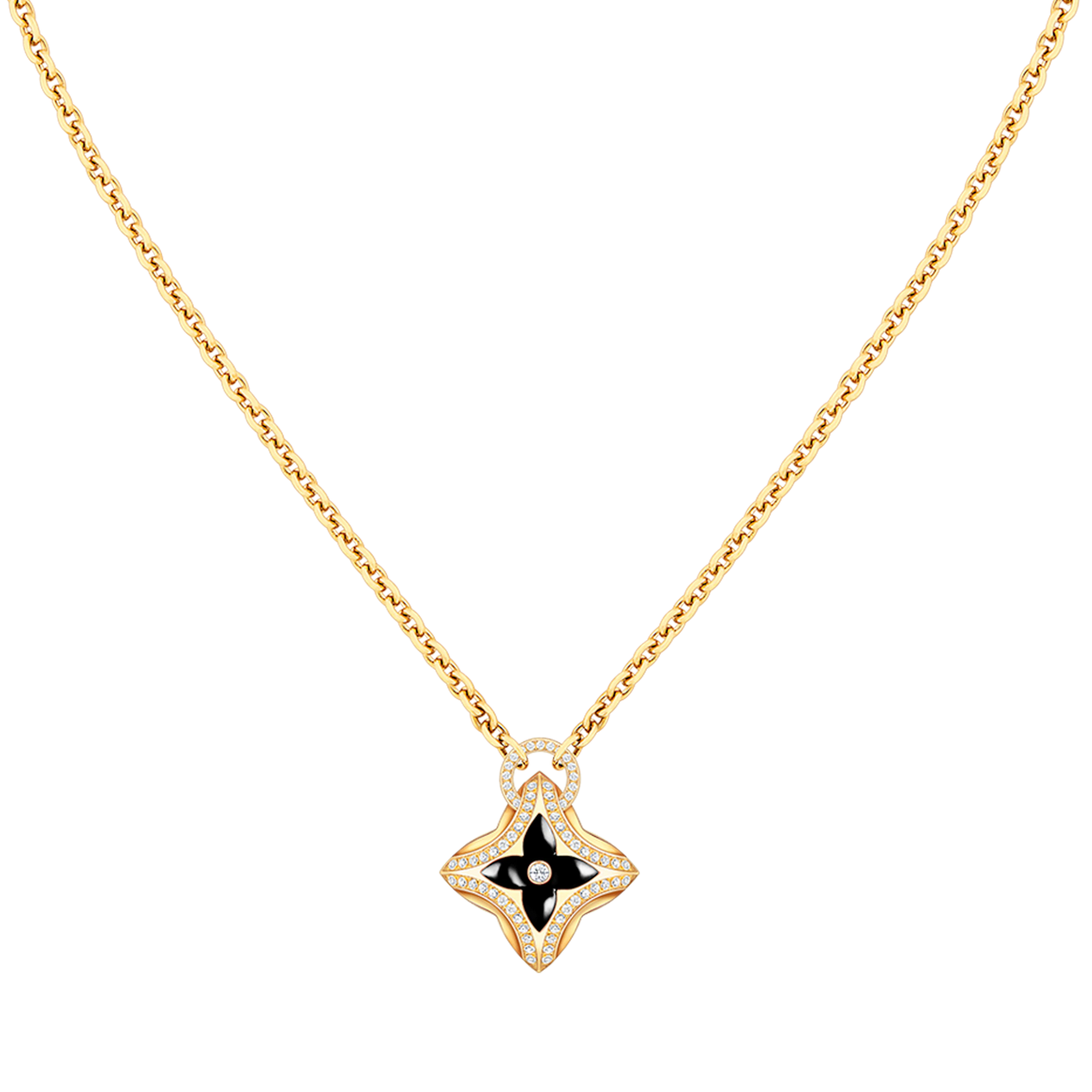 [Marin-Jewelry]STAR PEDANT PINK GOLD DIAMOND NECKLACE