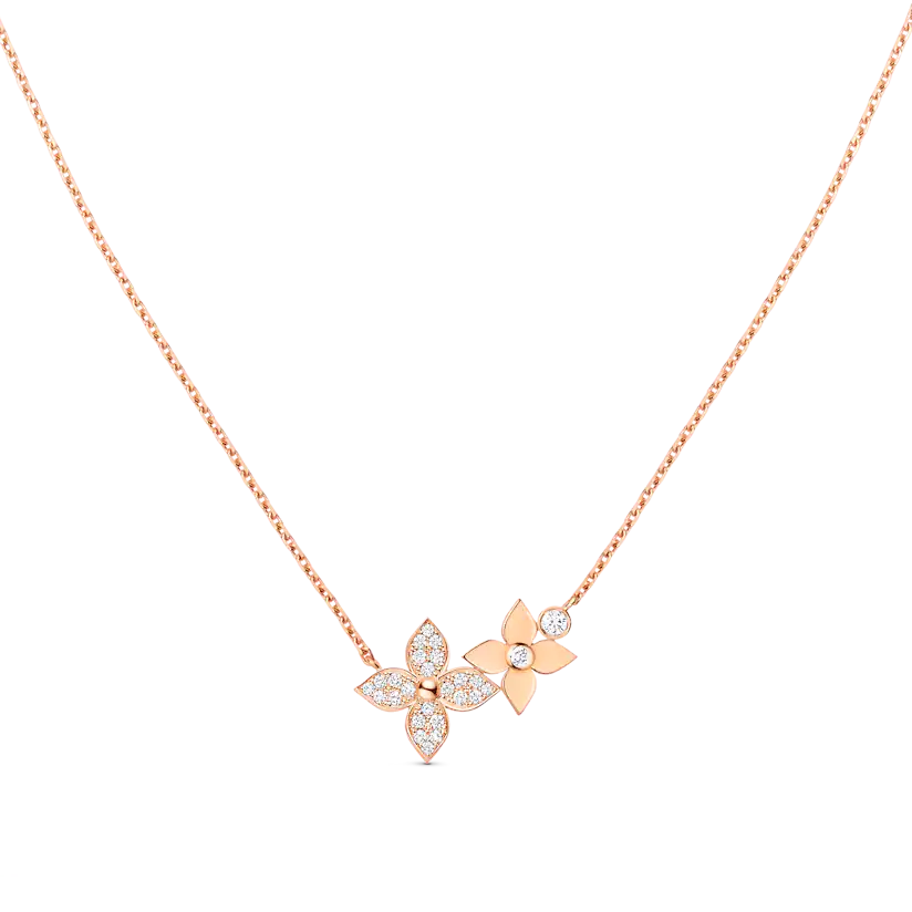 [Marin-Jewelry]STAR BLOSSOM NECKLACE PINK GOLD DIAMONDS