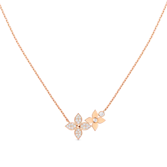 [Marin]STAR BLOSSOM NECKLACE PINK GOLD DIAMONDS