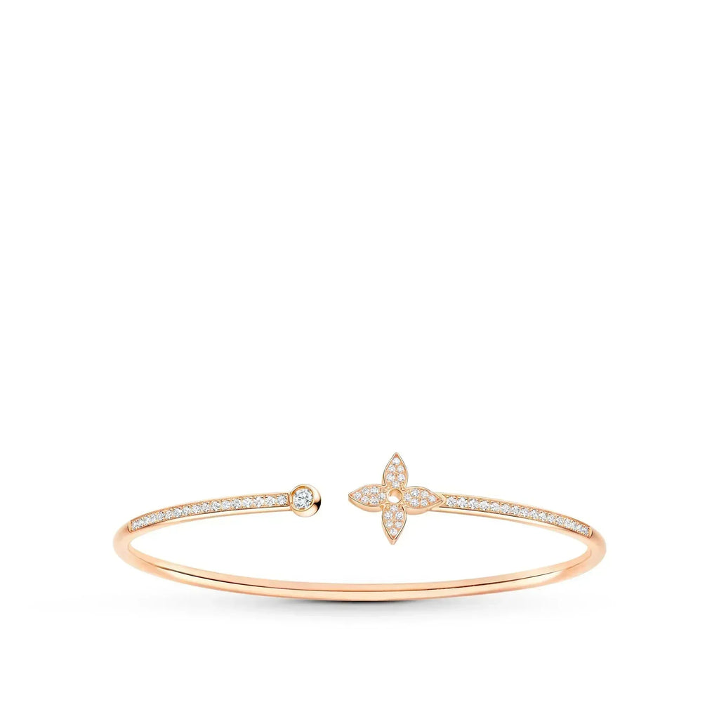 [Marin]IDYLLE PINK GOLD OPEN BRACELET DIAMOND PAVED