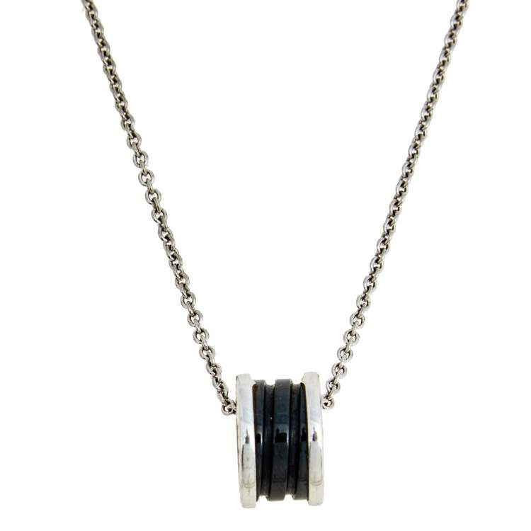 [Marin]ZERO 1 BLACK CERAMIC SILVER NECKLACE