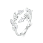 Bague Ajustable Feuille Simple Feuilles Porte-Bonheur Pièce Maîtresse