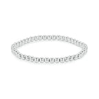 Bracelet boule de perles élastique or blanc