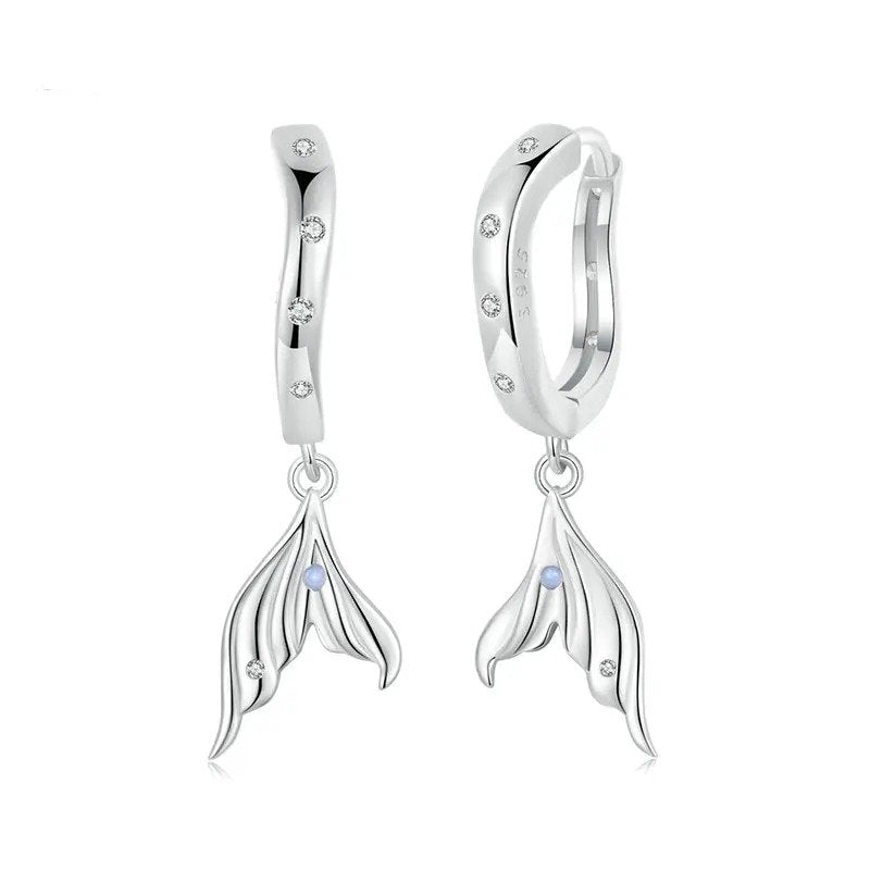 Boucles d'oreilles plaquées or délicates, hypoallergéniques, en forme de queue de poisson, cadeau SCE1744