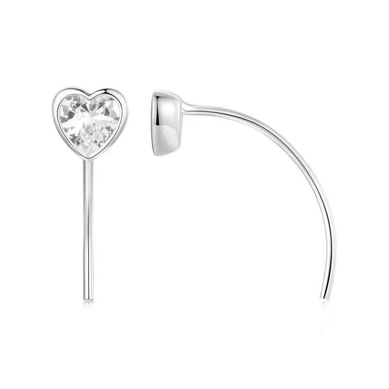 Boucles d'oreilles cœur délicates et simples pour femmes BSE1003