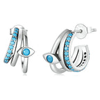 Boucles d'oreilles clous multicouches Œil du Diable