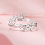 Bague Ajustable Feuille Simple Feuilles Porte-Bonheur Pièce Maîtresse