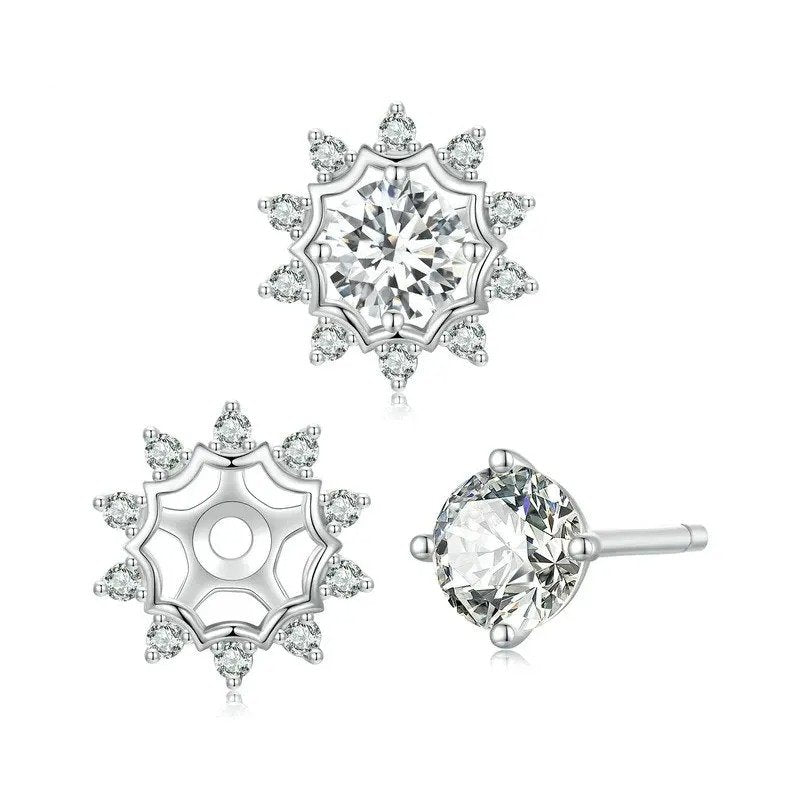 Boucles d'oreilles en diamant de laboratoire taille idéale, éblouissantes