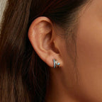 Boucles d'oreilles clous multicouches Œil du Diable