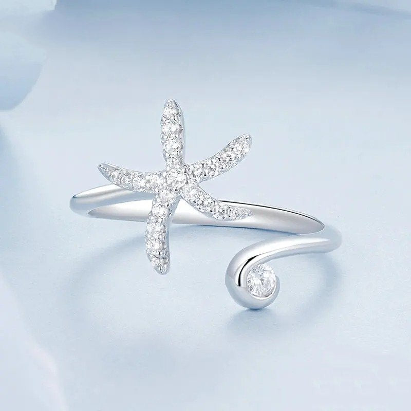 Bague ajustable Étoile de mer simple