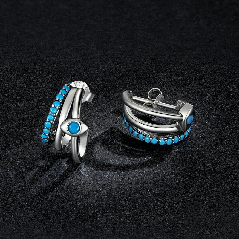 Boucles d'oreilles clous multicouches Œil du Diable