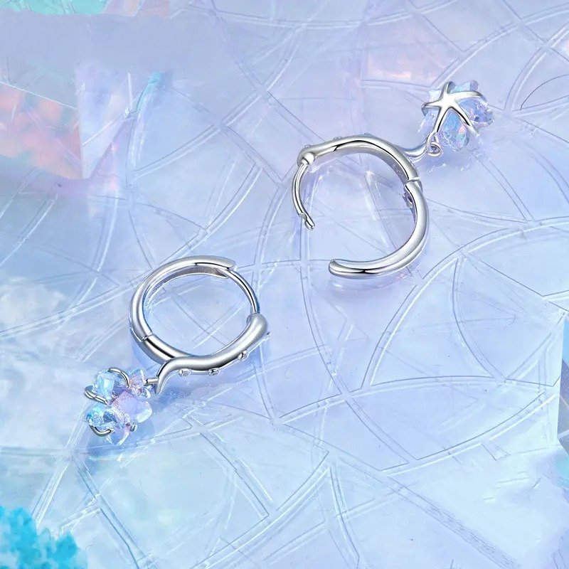 Boucles d'oreilles délicates plaquées or hypoallergéniques pieuvre étoile de mer cadeau