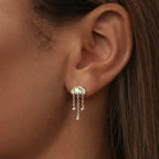 Boucles d'oreilles clous méduses irisées pour femmes adolescentes