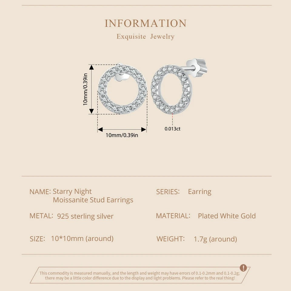 Boucles d'oreilles clous rondes Forever Clear en Moissanite