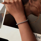 Bracelet boule de perles élastique or blanc