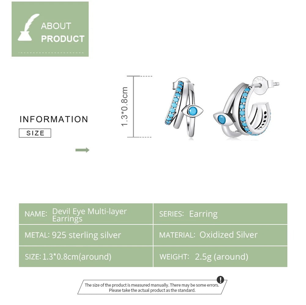 Boucles d'oreilles clous multicouches Œil du Diable