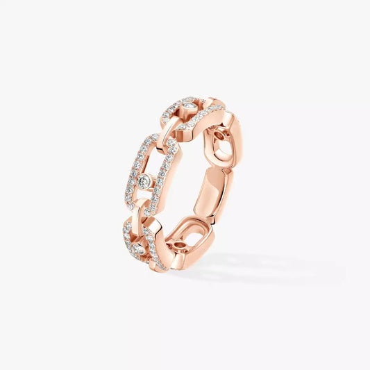 [Marin]Move Link Pave_-Set Diamond Ring in Gold