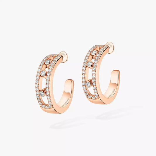 [Marin]Diamond Pave_ Hoop Earrings Move