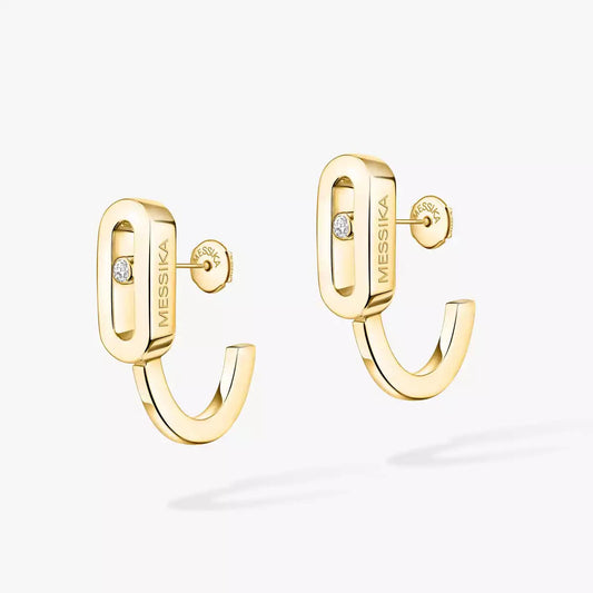 [Marin]Diamond Mini Hoop Earrings Move Classique