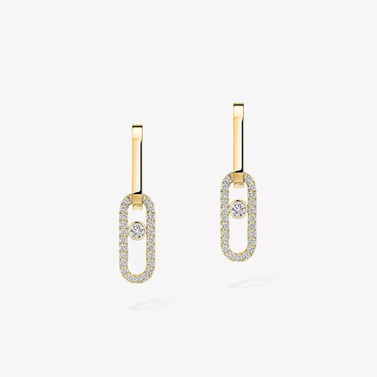 [Marin]Move Link Diamond Earrings