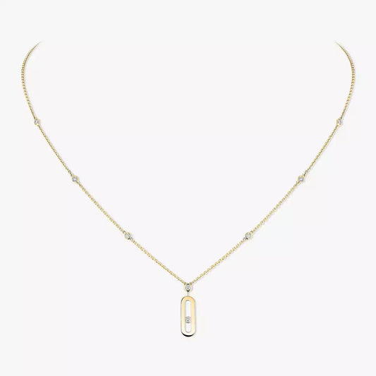 [Marin] Move Uno Gold Diamond Long Necklace