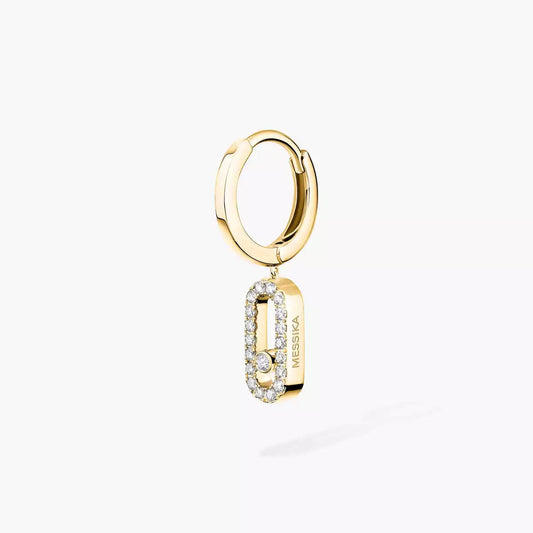 [Marin]Move Uno Single Diamond Hoop Earring