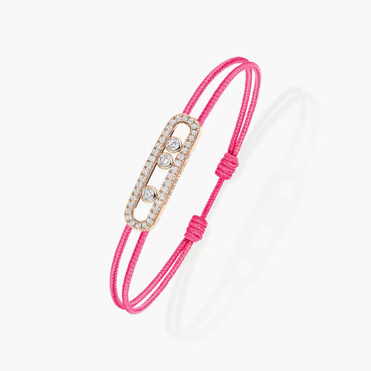 [Marin]Messika Care(s) pink cord pavé bracelet