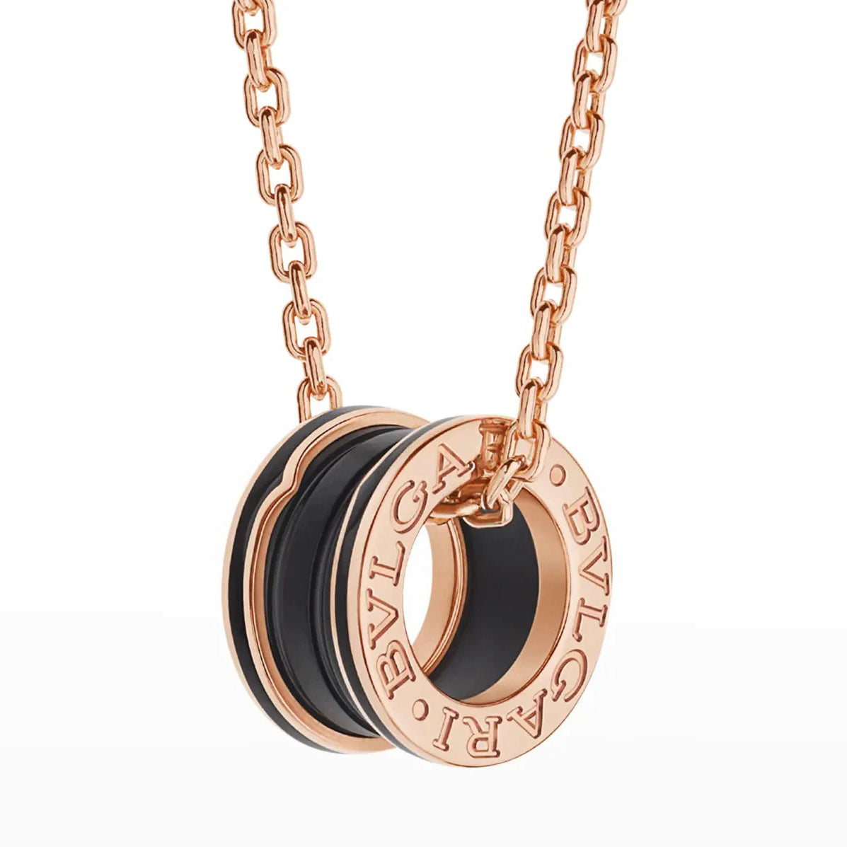 [Marin]ZERO 1 BLACK CERAMIC PINK GOLD NECKLACE