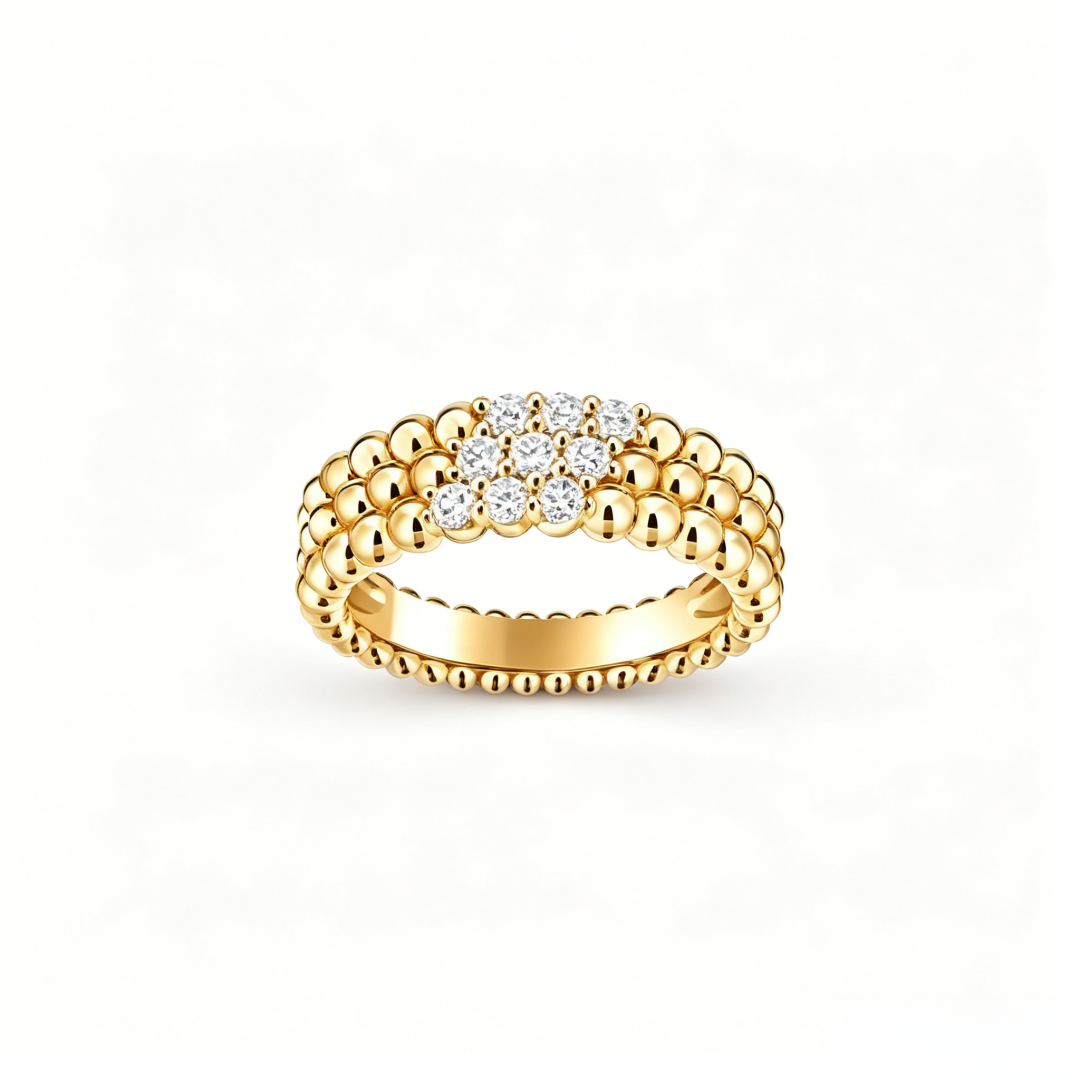 [Marin] THREE-ROW DIAMOND RING