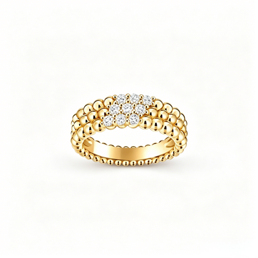 [Marin] THREE-ROW DIAMOND RING