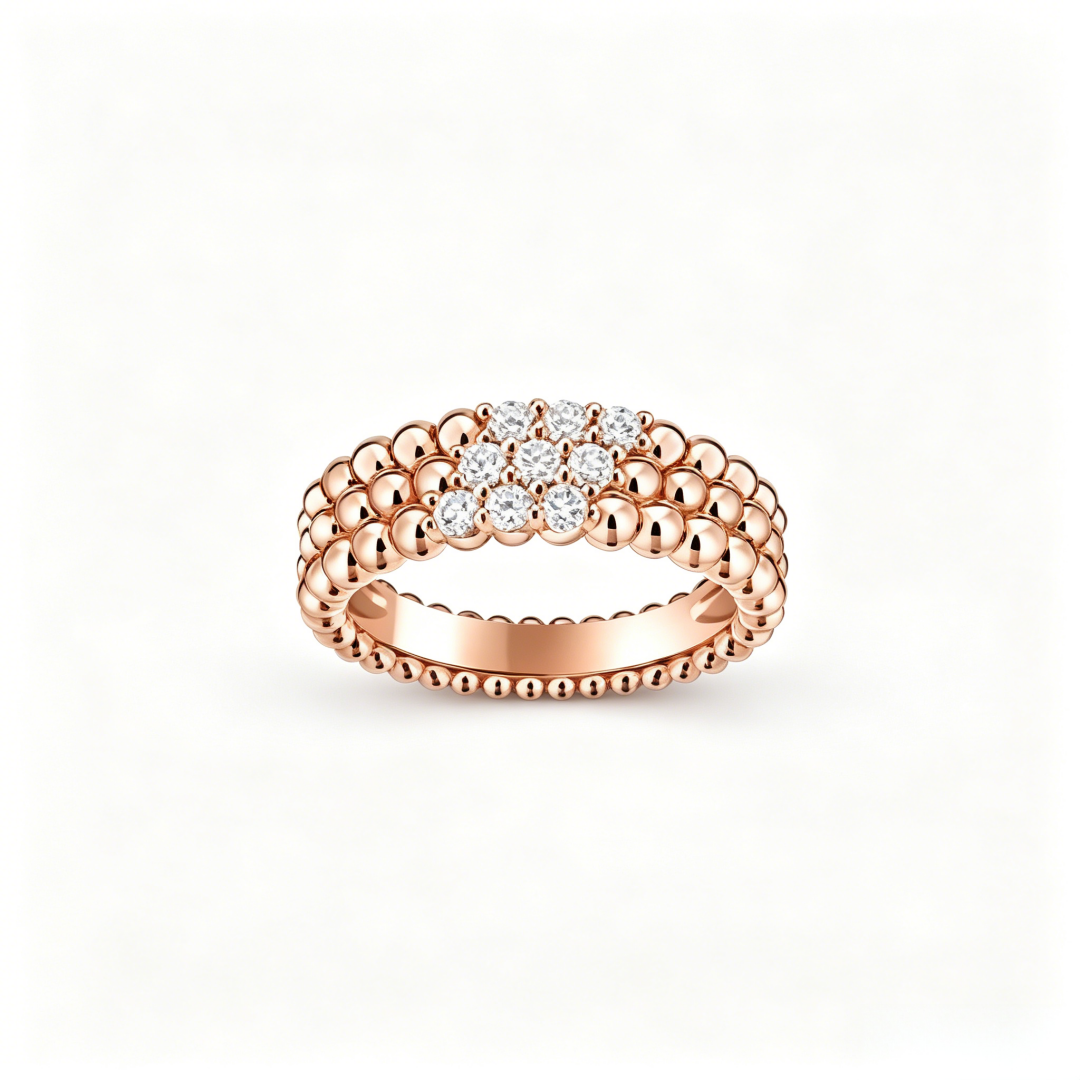 [Marin] THREE-ROW DIAMOND RING