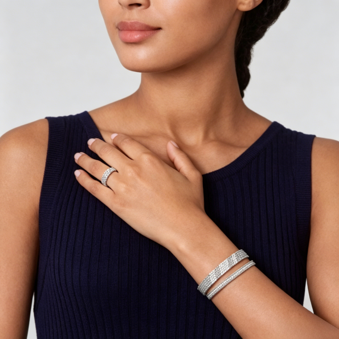 [Marin] THREE-ROW DIAMOND RING