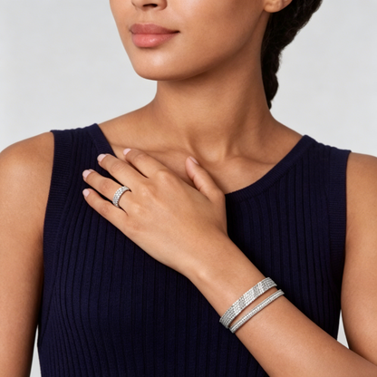 [Marin] THREE-ROW DIAMOND RING