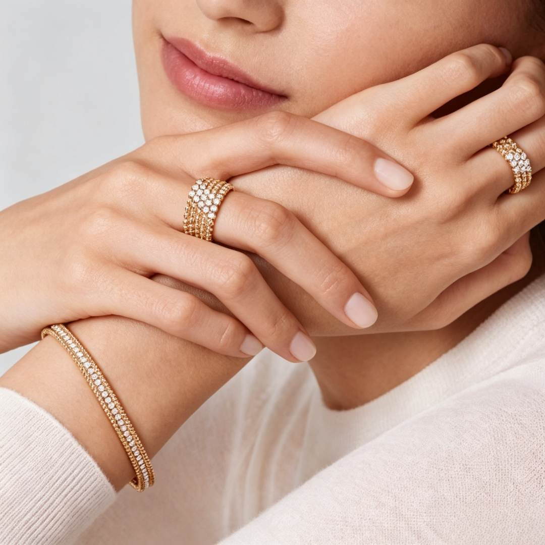 [Marin] THREE-ROW DIAMOND RING