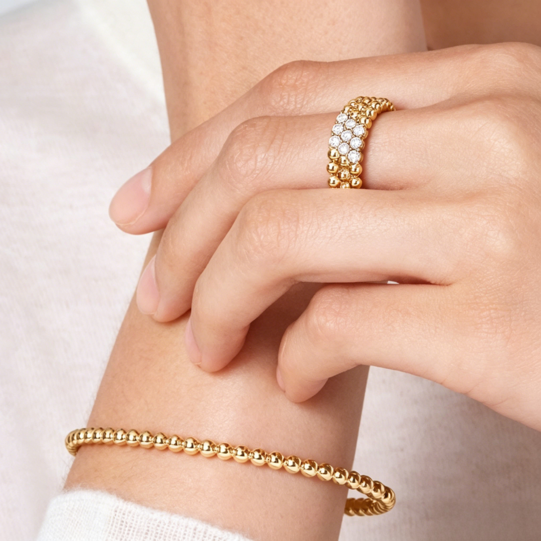 [Marin] THREE-ROW DIAMOND RING