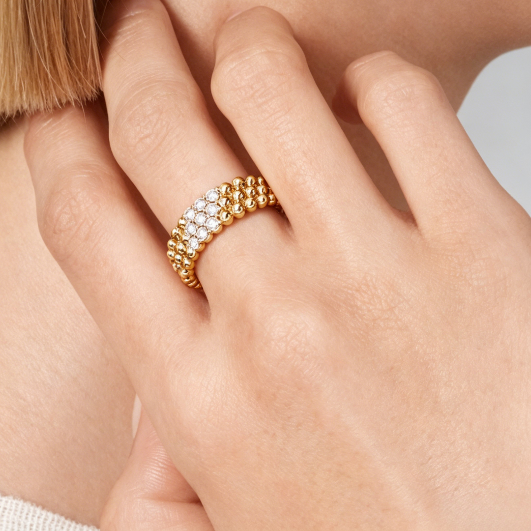 [Marin] THREE-ROW DIAMOND RING