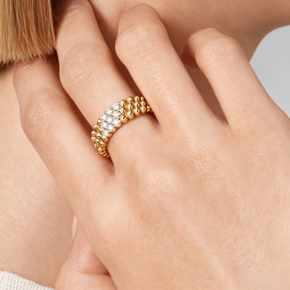 [Marin] THREE-ROW DIAMOND RING