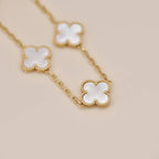 [⭐Shinejoy]CLOVER WHITE PEARL MOP 5 MOTIF BRACELET COLLECTION